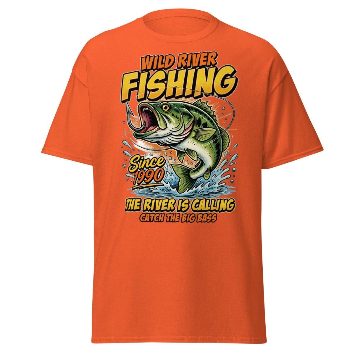 Wild River Fishing Bass T-Shirt - Catch The Big One - Orange - TeeRipple