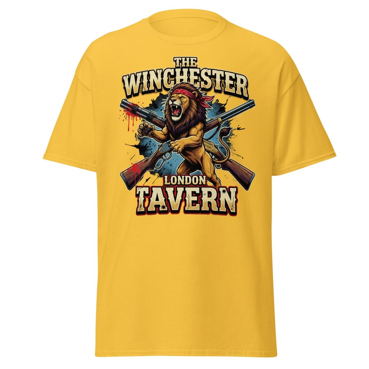 Winchester Lion Tavern T-Shirt - London Pub Guns Graphic - Daisy - TeeRipple