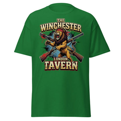 Winchester Lion Tavern T-Shirt - London Pub Guns Graphic - Turf Green - TeeRipple