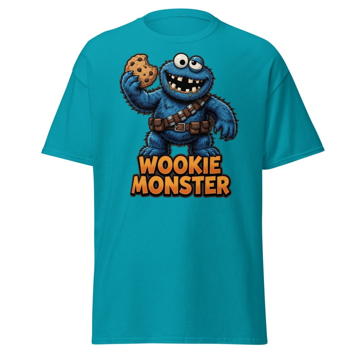 Wookie Monster T-Shirt - Funny Star Wars Cookie Tee - Tropical Blue - TeeRipple