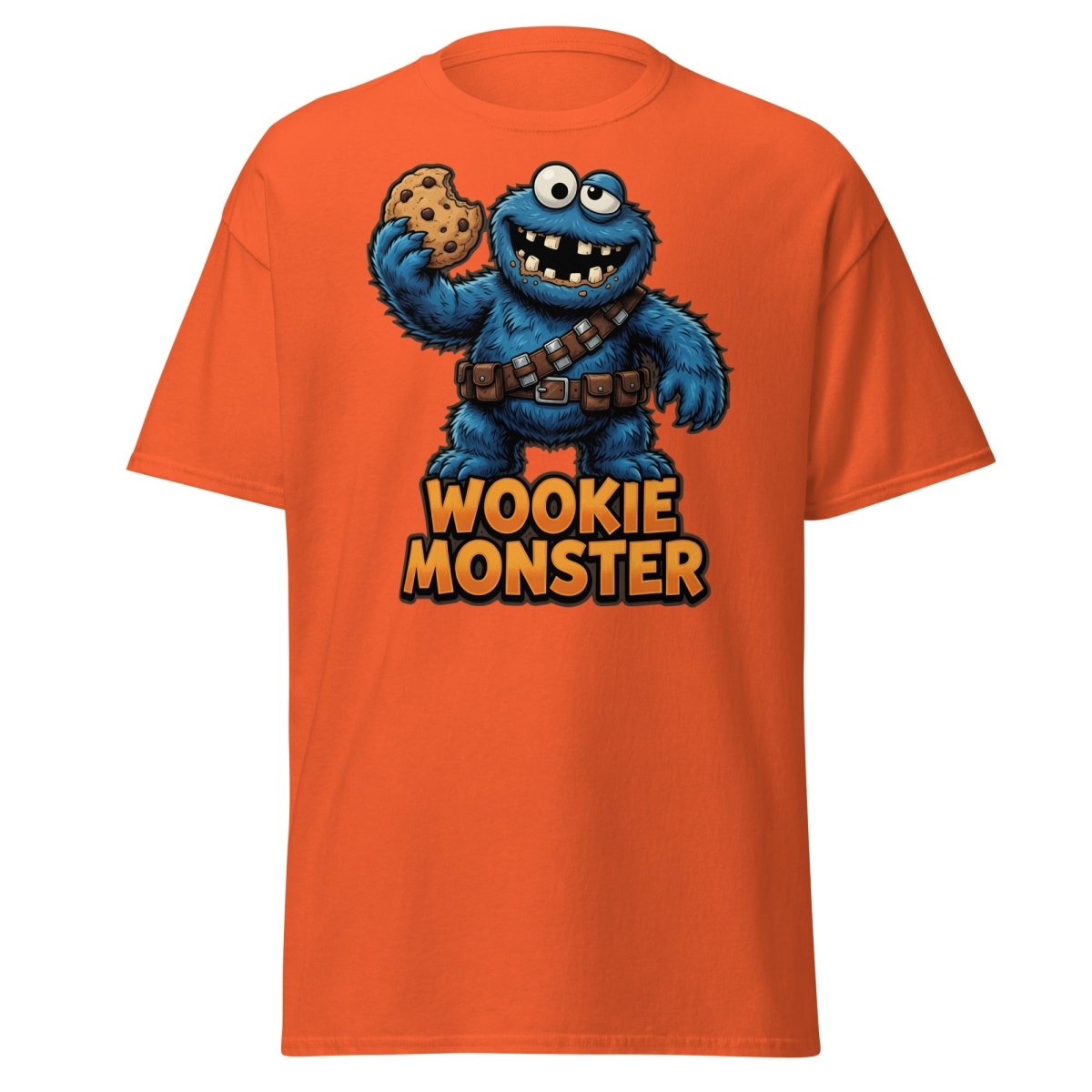 Wookie Monster T-Shirt - Funny Star Wars Cookie Tee - Orange - TeeRipple