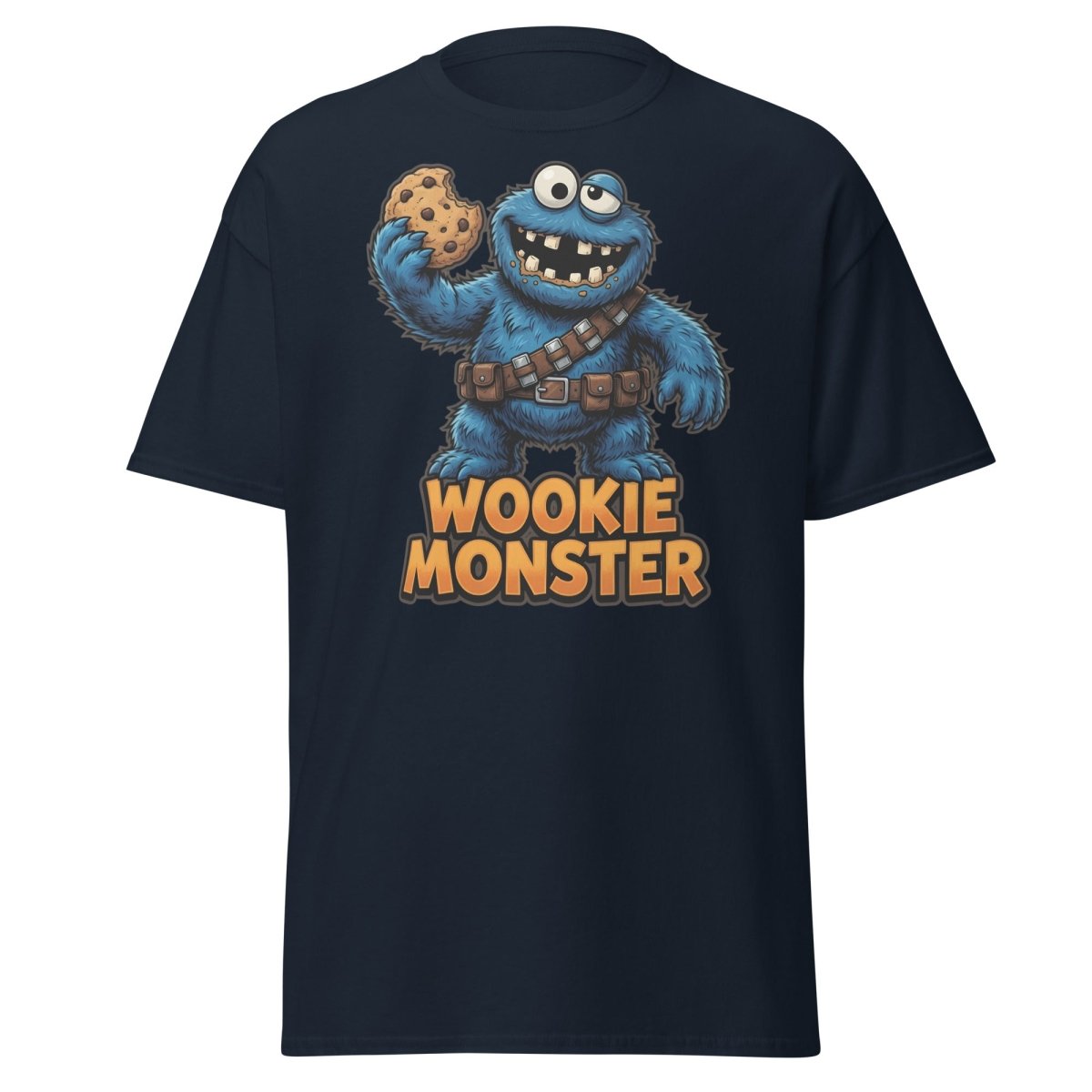 Wookie Monster T-Shirt - Funny Star Wars Cookie Tee - Navy - TeeRipple
