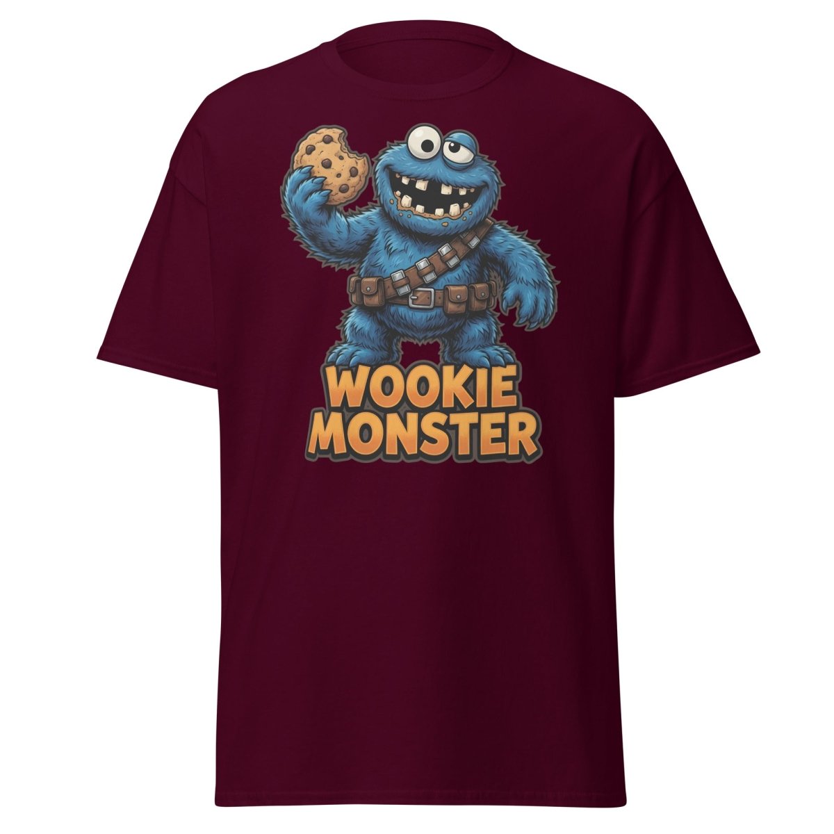 Wookie Monster T-Shirt - Funny Star Wars Cookie Tee - Maroon - TeeRipple