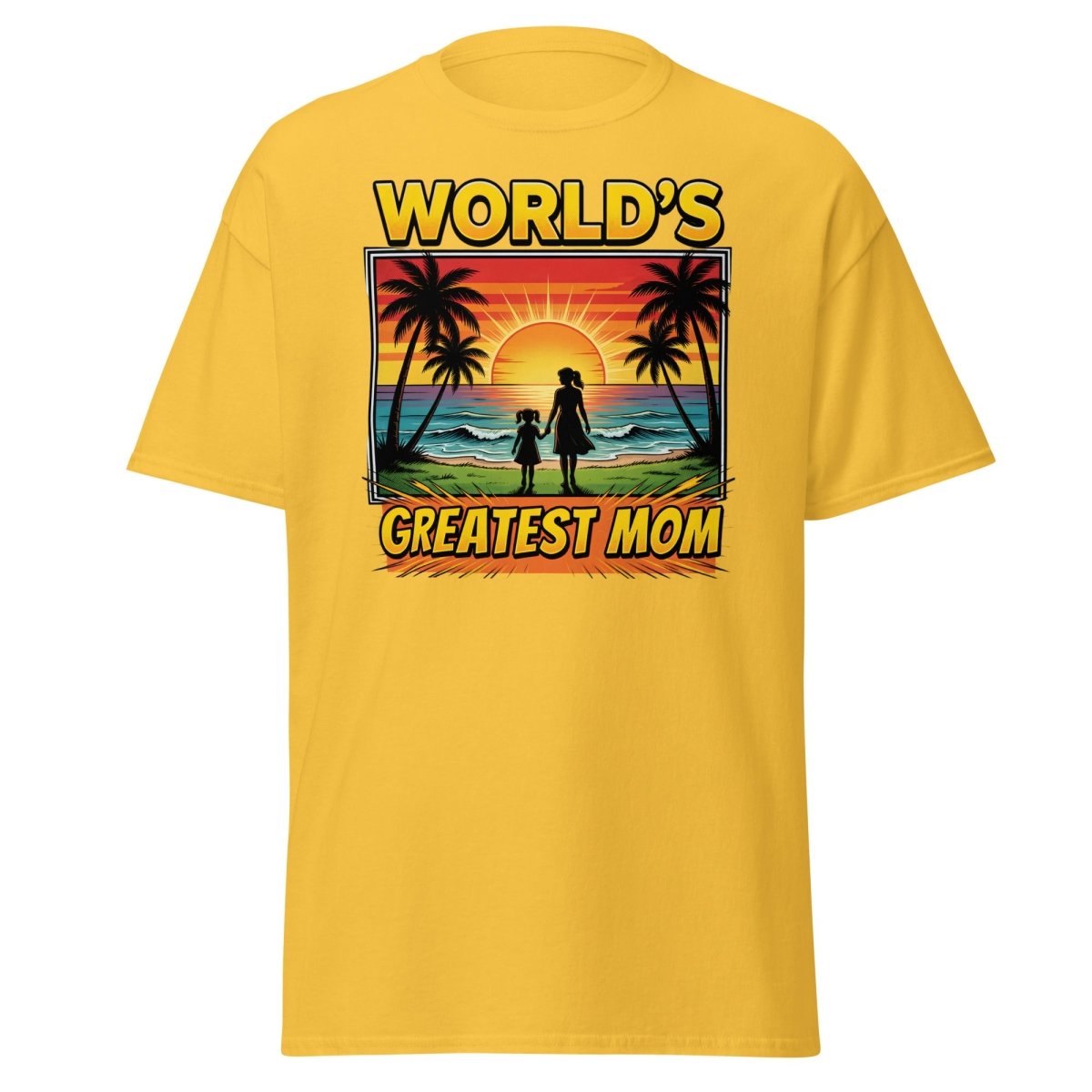 World's Greatest Mom T-Shirt - Tropical Sunset Beach Design - Daisy - TeeRipple