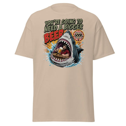You're Gonna Need a Bigger Beer Shark T-Shirt - Sand - TeeRipple