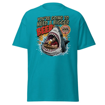 You're Gonna Need a Bigger Beer Shark T-Shirt - Tropical Blue - TeeRipple