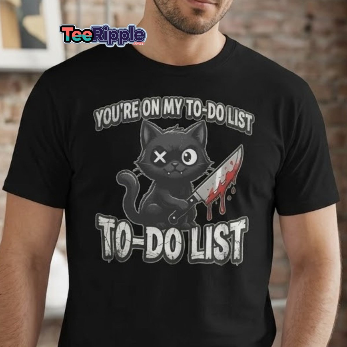 You're On My To-Do List Cat T-Shirt - Funny Sarcastic Tee - Maroon - TeeRipple