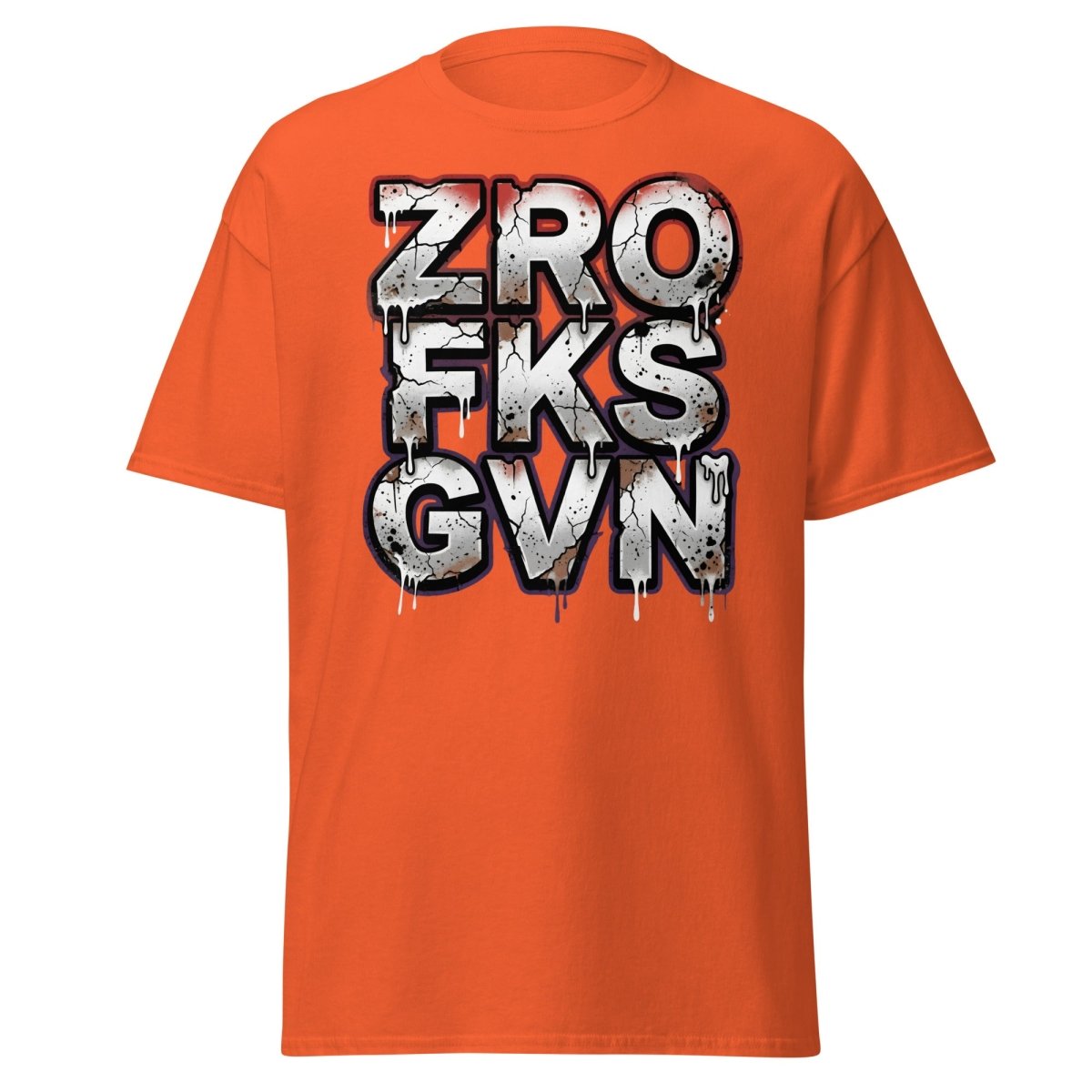 Zero Fucks Given T-Shirt - Funny Graffiti Streetwear - Orange - TeeRipple