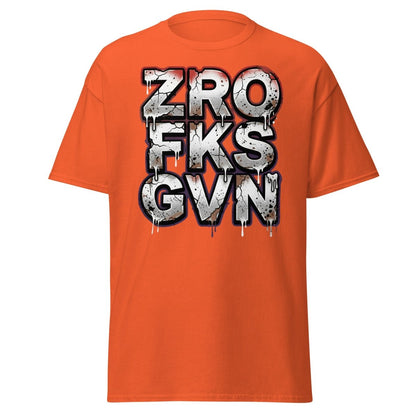 Zero Fucks Given T-Shirt - Funny Graffiti Streetwear - Orange - TeeRipple