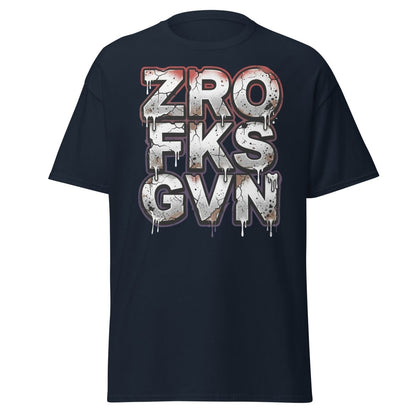 Zero Fucks Given T-Shirt - Funny Graffiti Streetwear - Navy - TeeRipple