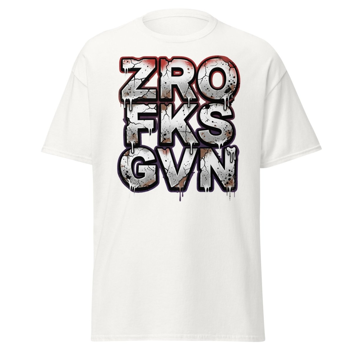 Zero Fucks Given T-Shirt - Funny Graffiti Streetwear - White - TeeRipple