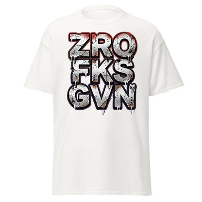 Zero Fucks Given T-Shirt - Funny Graffiti Streetwear - White - TeeRipple