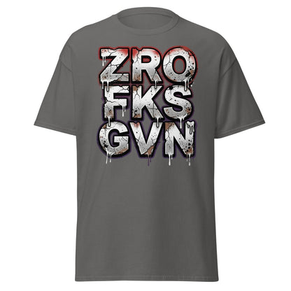 Zero Fucks Given T-Shirt - Funny Graffiti Streetwear - Charcoal - TeeRipple