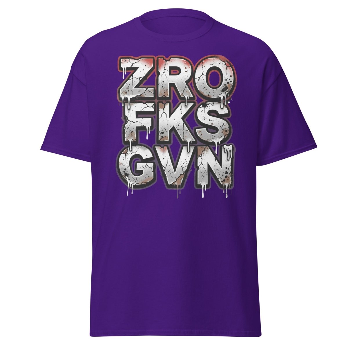 Zero Fucks Given T-Shirt - Funny Graffiti Streetwear - Purple - TeeRipple