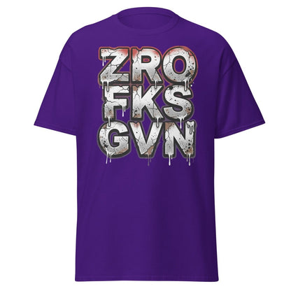 Zero Fucks Given T-Shirt - Funny Graffiti Streetwear - Purple - TeeRipple