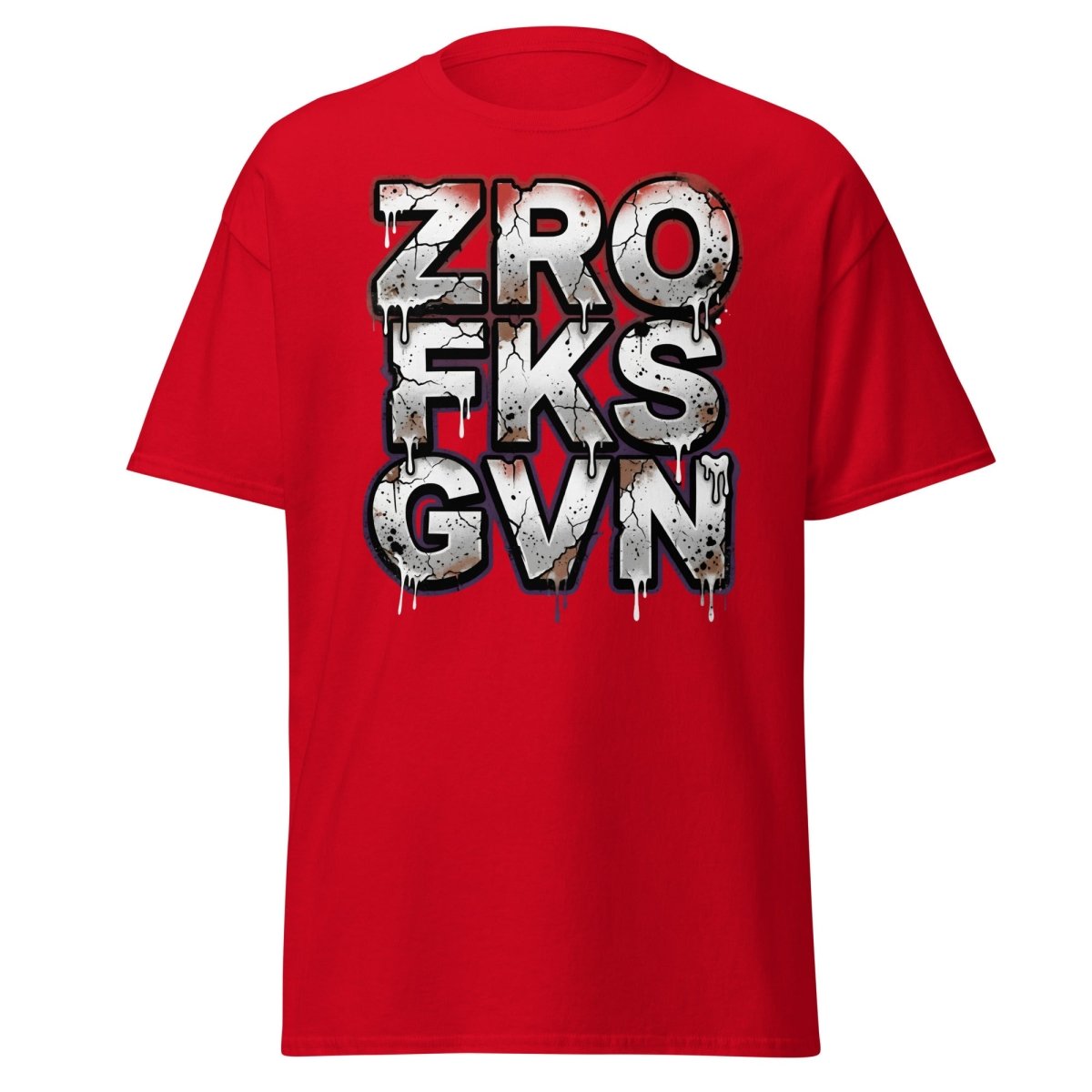 Zero Fucks Given T-Shirt - Funny Graffiti Streetwear - Red - TeeRipple