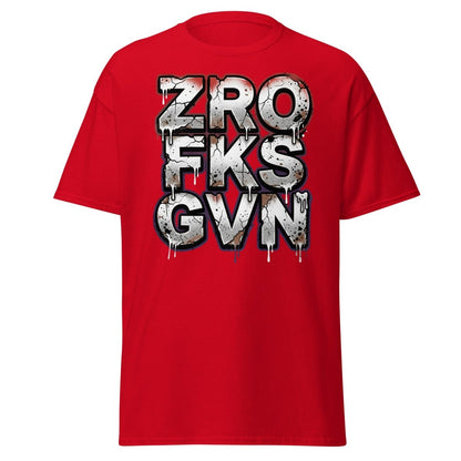 Zero Fucks Given T-Shirt - Funny Graffiti Streetwear - Red - TeeRipple