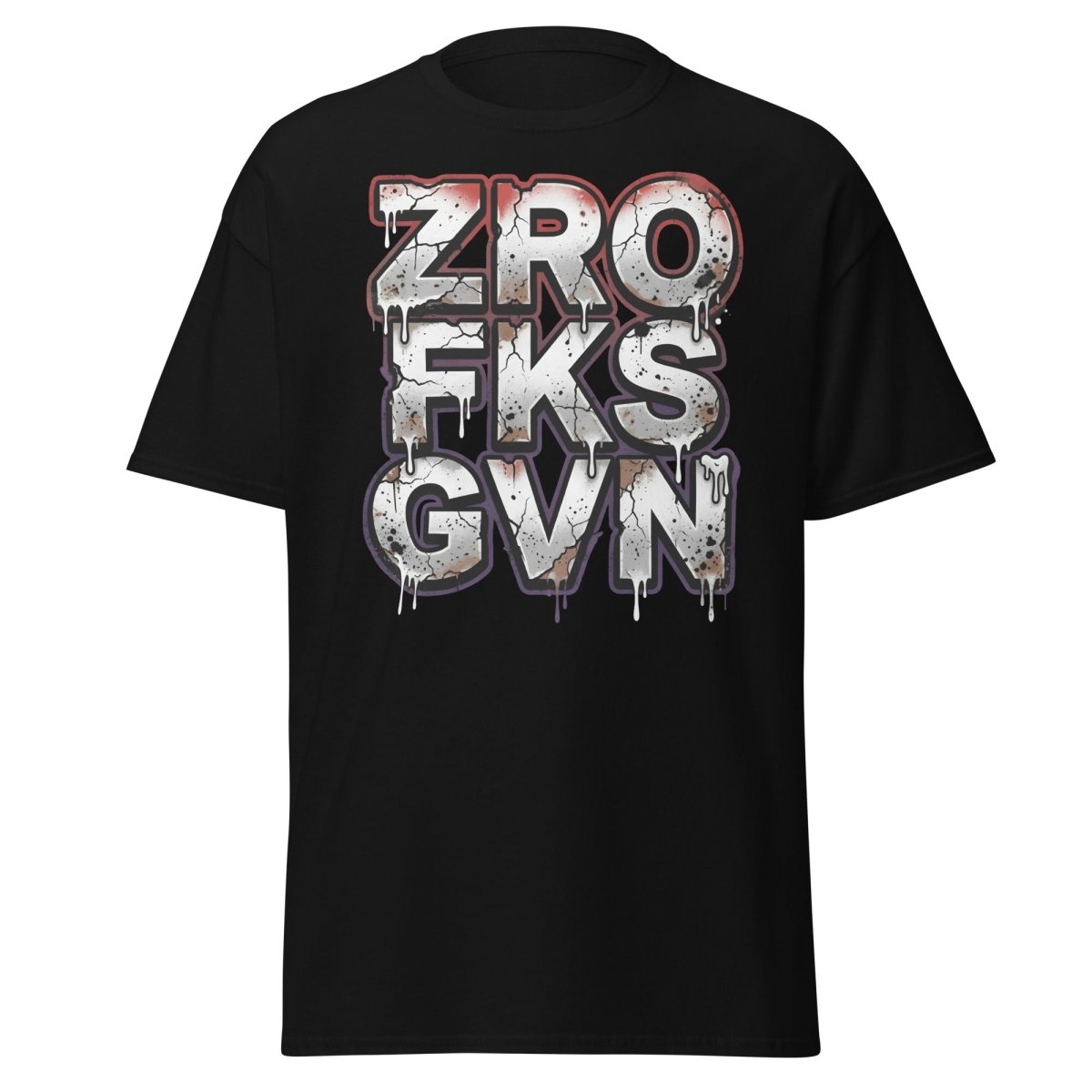 Zero Fucks Given T-Shirt - Funny Graffiti Streetwear - Black - TeeRipple