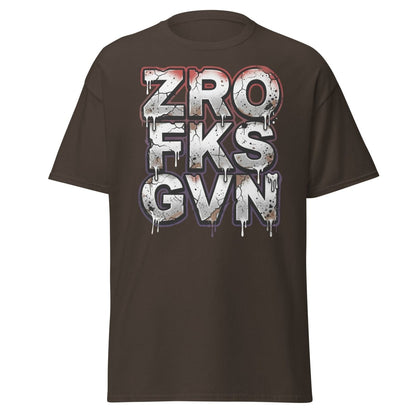 Zero Fucks Given T-Shirt - Funny Graffiti Streetwear - Dark Chocolate - TeeRipple