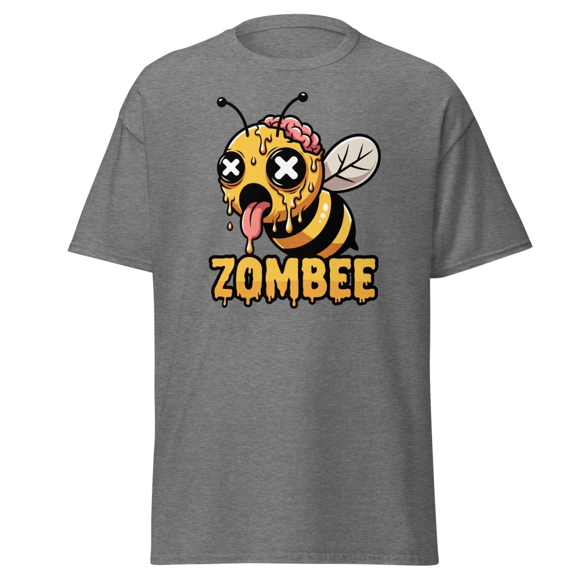 Zombee Zombie Bee T-Shirt - Funny Horror Cartoon Tee - Graphite Heather - TeeRipple