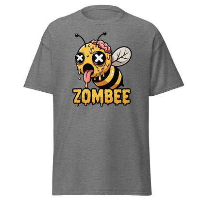 Zombee Zombie Bee T-Shirt - Funny Horror Cartoon Tee - Graphite Heather - TeeRipple