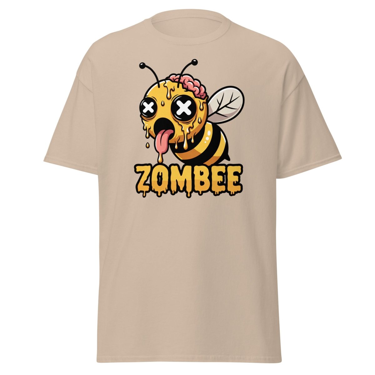 Zombee Zombie Bee T-Shirt - Funny Horror Cartoon Tee - Sand - TeeRipple