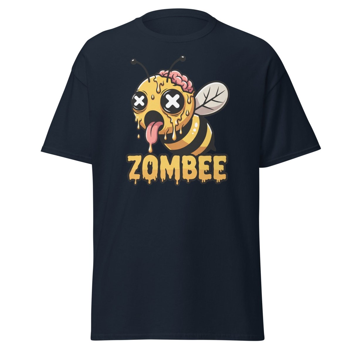 Zombee Zombie Bee T-Shirt - Funny Horror Cartoon Tee - Navy - TeeRipple