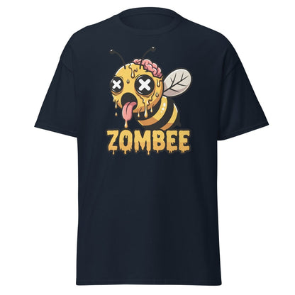 Zombee Zombie Bee T-Shirt - Funny Horror Cartoon Tee - Navy - TeeRipple