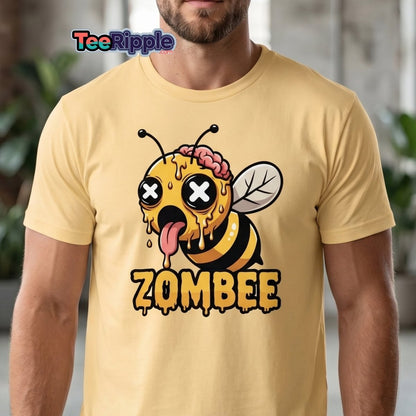 Zombee Zombie Bee T-Shirt - Funny Horror Cartoon Tee - Black - TeeRipple