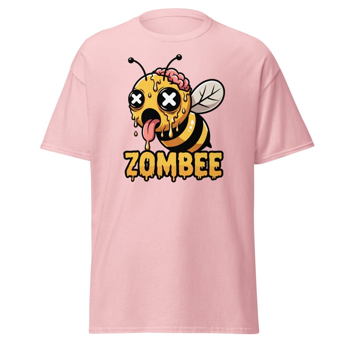 Zombee Zombie Bee T-Shirt - Funny Horror Cartoon Tee - Light Pink - TeeRipple