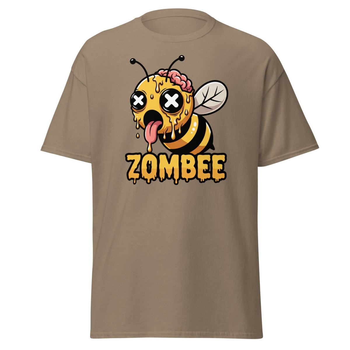 Zombee Zombie Bee T-Shirt - Funny Horror Cartoon Tee - Brown Savana - TeeRipple