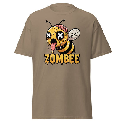 Zombee Zombie Bee T-Shirt - Funny Horror Cartoon Tee - Brown Savana - TeeRipple