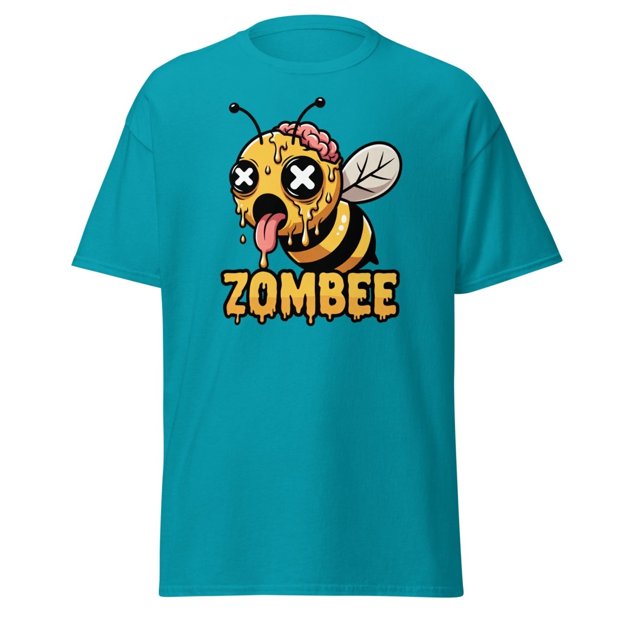 Zombee Zombie Bee T-Shirt - Funny Horror Cartoon Tee - Tropical Blue - TeeRipple