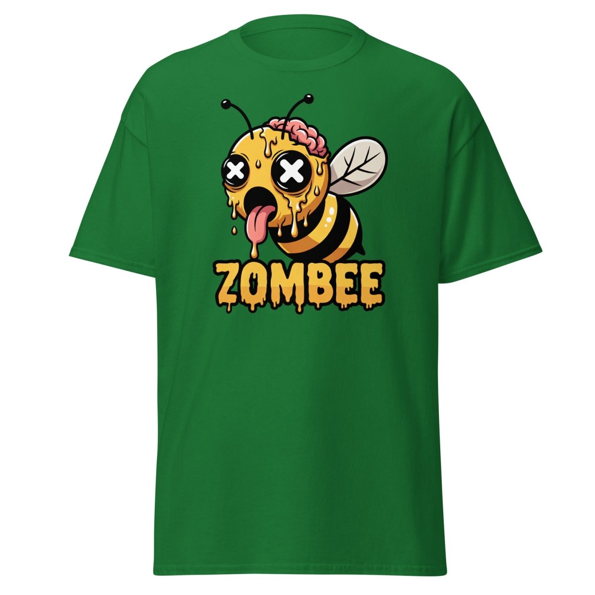 Zombee Zombie Bee T-Shirt - Funny Horror Cartoon Tee - Turf Green - TeeRipple