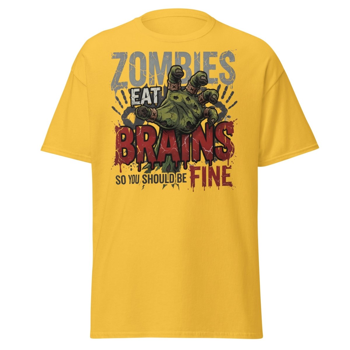 Zombies Eat Brains T-Shirt Funny Zombie Humor Tee - Daisy - TeeRipple