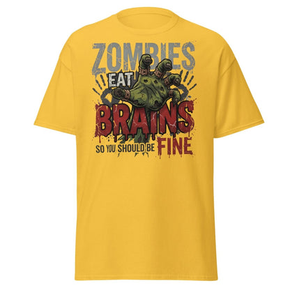 Zombies Eat Brains T-Shirt Funny Zombie Humor Tee - Daisy - TeeRipple