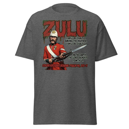 Zulu Colour Sergeant Bourne T-Shirt – Psalm 46 Military Tee - Dark Heather - TeeRipple