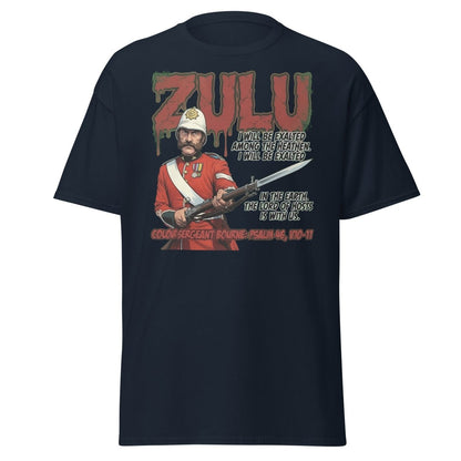 Zulu Colour Sergeant Bourne T-Shirt – Psalm 46 Military Tee - Navy - TeeRipple
