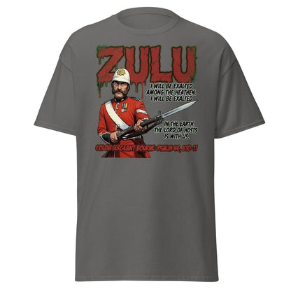 Zulu Colour Sergeant Bourne T-Shirt – Psalm 46 Military Tee - Charcoal - TeeRipple