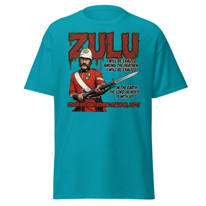 Zulu Colour Sergeant Bourne T-Shirt – Psalm 46 Military Tee - Tropical Blue - TeeRipple
