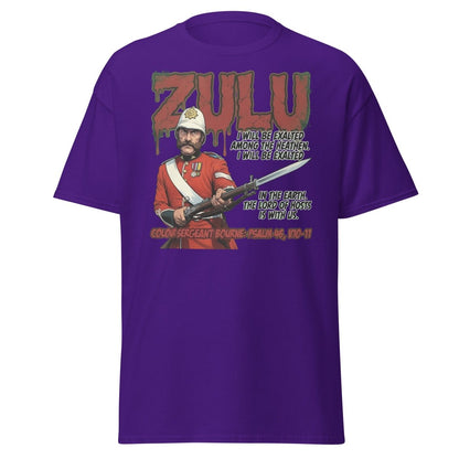 Zulu Colour Sergeant Bourne T-Shirt – Psalm 46 Military Tee - Purple - TeeRipple