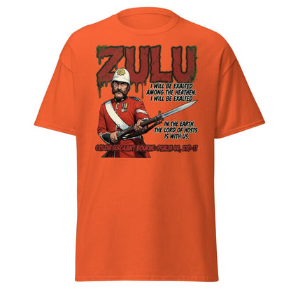 Zulu Colour Sergeant Bourne T-Shirt – Psalm 46 Military Tee - Orange - TeeRipple