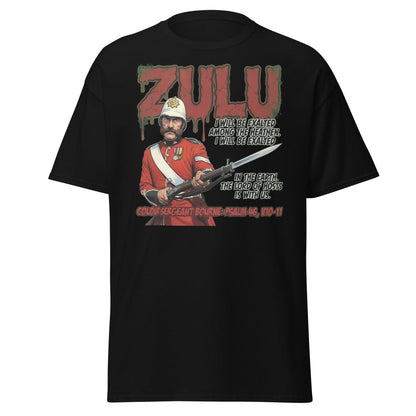 Zulu Colour Sergeant Bourne T-Shirt – Psalm 46 Military Tee - Black - TeeRipple