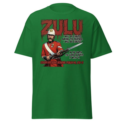 Zulu Colour Sergeant Bourne T-Shirt – Psalm 46 Military Tee - Turf Green - TeeRipple